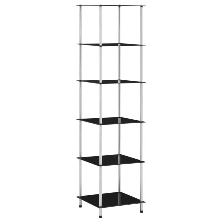 Estantería 6 niveles cristal templado negro 40x40x160 cm en Librerías y estanterías | Comprar online en Foru.es