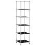 Estantería 6 niveles cristal templado negro 40x40x160 cm en Librerías y estanterías | Comprar online en Foru.es