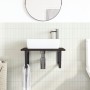 Estante de lavabo de pared de acero y madera maciza de roble de , Tocadores de baño - Ref: Foro24-3302655, Precio: 75,90 €, D...