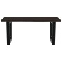 Estante de lavabo de pared de acero y madera maciza de roble de , Tocadores de baño - Ref: Foro24-3302655, Precio: 75,90 €, D...
