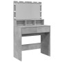 Tocador con luces LED gris hormigón 80x41x134,5 cm de , Tocadores para dormitorios - Ref: Foro24-848188, Precio: 144,50 €, De...
