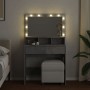 Tocador con luces LED gris hormigón 80x41x134,5 cm de , Tocadores para dormitorios - Ref: Foro24-848188, Precio: 144,50 €, De...