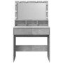 Tocador con luces LED gris hormigón 80x41x134,5 cm de , Tocadores para dormitorios - Ref: Foro24-848188, Precio: 144,50 €, De...