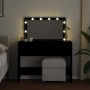 Tocador con luces LED negro 100x40x120 cm de , Tocadores para dormitorios - Ref: Foro24-848207, Precio: 160,39 €, Descuento: %