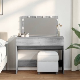 Tocador con luces LED color gris Sonoma 100x40x120 cm de , Tocadores para dormitorios - Ref: Foro24-848211, Precio: 141,57 €,...