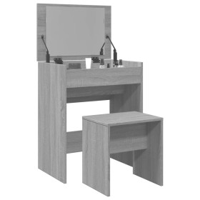 Tocador con taburete gris Sonoma 60x40x113,5 cm de , Tocadores para dormitorios - Ref: Foro24-848218, Precio: 87,58 €, Descue...