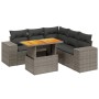 Set de muebles de jardín 6 pzas y cojines ratán sintético gris en Conjuntos de jardín | Comprar online en Foru.es