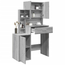 Tocador con mueble gris Sonoma 80x35x132 cm de , Tocadores para dormitorios - Ref: Foro24-848239, Precio: 119,23 €, Descuento: %