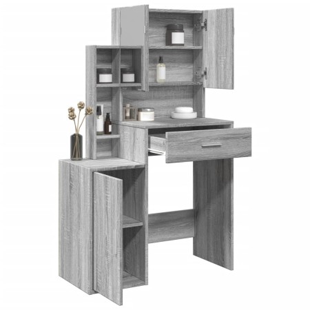 Tocador con mueble gris Sonoma 80x35x132 cm de , Tocadores para dormitorios - Ref: Foro24-848239, Precio: 119,23 €, Descuento: %