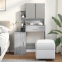 Tocador con mueble gris Sonoma 80x35x132 cm de , Tocadores para dormitorios - Ref: Foro24-848239, Precio: 119,23 €, Descuento: %