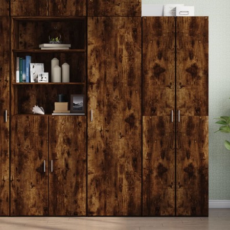 Aparador de madera de ingeniería roble ahumado 50x42,5x185 cm de , Aparadores - Ref: Foro24-3281417, Precio: 162,53 €, Descue...