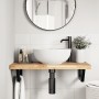 Estante de lavabo de pared acero y madera maciza de acacia de , Tocadores de baño - Ref: Foro24-3302695, Precio: 94,56 €, Des...