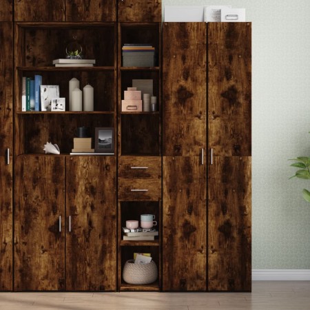 Aparador de madera de ingeniería roble ahumado 30x42,5x185 cm de , Aparadores - Ref: Foro24-846240, Precio: 90,70 €, Descuent...
