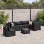 Set de muebles de jardín y cojines 7 pzas ratán sintético negro de , Conjuntos de jardín - Ref: Foro24-3308179, Precio: 590,1...
