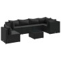 Set de muebles de jardín y cojines 7 pzas ratán sintético negro de , Conjuntos de jardín - Ref: Foro24-3308179, Precio: 590,1...