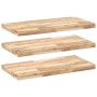 Estantes flotantes 3 uds madera acacia sin tratar 80x40x4 cm de , Estantes y estanterías - Ref: Foro24-3279477, Precio: 180,4...