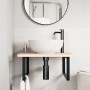 Estante de lavabo de pared de acero y madera maciza de roble de , Tocadores de baño - Ref: Foro24-3302461, Precio: 107,19 €, ...
