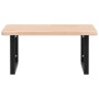 Estante de lavabo de pared de acero y madera maciza de roble de , Tocadores de baño - Ref: Foro24-3302461, Precio: 107,19 €, ...