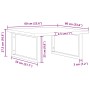 Estante de lavabo de pared de acero y madera maciza de roble de , Tocadores de baño - Ref: Foro24-3302461, Precio: 107,19 €, ...