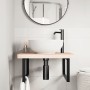 Estante de lavabo de pared de acero y madera maciza de haya de , Tocadores de baño - Ref: Foro24-3302505, Precio: 105,97 €, D...