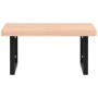Estante de lavabo de pared de acero y madera maciza de haya de , Tocadores de baño - Ref: Foro24-3302505, Precio: 105,97 €, D...