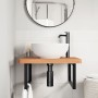 Estante de lavabo de pared de acero y madera maciza de haya de , Tocadores de baño - Ref: Foro24-3302513, Precio: 111,19 €, D...