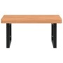 Estante de lavabo de pared de acero y madera maciza de haya de , Tocadores de baño - Ref: Foro24-3302513, Precio: 111,19 €, D...