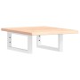Estante de lavabo de pared de acero y madera maciza de roble de , Tocadores de baño - Ref: Foro24-3302532, Precio: 62,18 €, D...