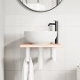 Estante de lavabo de pared de acero y madera maciza de roble de , Tocadores de baño - Ref: Foro24-3302532, Precio: 62,18 €, D...
