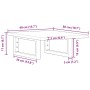 Estante de lavabo de pared de acero y madera maciza de roble de , Tocadores de baño - Ref: Foro24-3302532, Precio: 62,18 €, D...