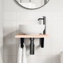 Estante de lavabo de pared de acero y madera maciza de roble de , Tocadores de baño - Ref: Foro24-3302539, Precio: 66,57 €, D...