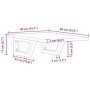 Estante de lavabo de pared de acero y madera maciza de roble de , Tocadores de baño - Ref: Foro24-3302539, Precio: 66,57 €, D...