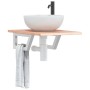 Estante de lavabo de pared de acero y madera maciza de roble de , Tocadores de baño - Ref: Foro24-3302558, Precio: 67,87 €, D...