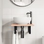 Estante de lavabo de pared de acero y madera maciza de roble de , Tocadores de baño - Ref: Foro24-3302553, Precio: 76,76 €, D...