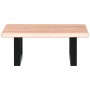 Estante de lavabo de pared de acero y madera maciza de roble de , Tocadores de baño - Ref: Foro24-3302553, Precio: 76,76 €, D...
