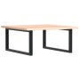 Estante de lavabo de pared de acero y madera maciza de roble de , Tocadores de baño - Ref: Foro24-3302629, Precio: 85,55 €, D...