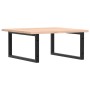 Estante de lavabo de pared de acero y madera maciza de roble de , Tocadores de baño - Ref: Foro24-3302629, Precio: 85,55 €, D...
