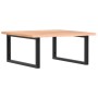 Estante de lavabo de pared de acero y madera maciza de roble de , Tocadores de baño - Ref: Foro24-3302641, Precio: 89,23 €, D...