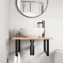 Estante de lavabo de pared de acero y madera maciza de roble de , Tocadores de baño - Ref: Foro24-3302641, Precio: 89,23 €, D...