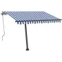 Toldo de pie retráctil manual azul y marrón 350x250 cm de vidaXL, Toldos - Ref: Foro24-3069716, Precio: 359,43 €, Descuento: %