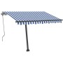 Toldo de pie retráctil manual azul y marrón 350x250 cm de vidaXL, Toldos - Ref: Foro24-3069716, Precio: 341,38 €, Descuento: %
