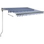 Toldo de pie retráctil manual azul y marrón 350x250 cm de vidaXL, Toldos - Ref: Foro24-3069716, Precio: 341,38 €, Descuento: %