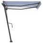 Toldo de pie retráctil manual azul y marrón 350x250 cm de vidaXL, Toldos - Ref: Foro24-3069716, Precio: 359,43 €, Descuento: %