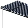 Toldo de pie retráctil manual azul y marrón 350x250 cm de vidaXL, Toldos - Ref: Foro24-3069716, Precio: 359,43 €, Descuento: %