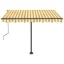 Toldo de pie retráctil manual amarillo y blanco 300x250 cm de vidaXL, Toldos - Ref: Foro24-3069698, Precio: 313,37 €, Descuen...