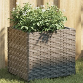 Jardinera de ratán sintético gris 36x30x32 cm de , Maceteros y jardineras - Ref: Foro24-366427, Precio: 41,42 €, Descuento: %