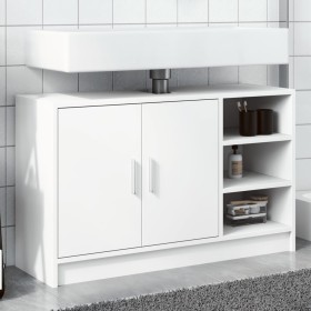 Armario de lavabo madera de ingeniería blanco 90x29x55 cm de , Muebles de baño - Ref: Foro24-848122, Precio: 82,46 €, Descuen...