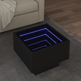 Mesa auxiliar con luz LED madera ingeniería negro 40x40x30 cm de , Mesas de centro - Ref: Foro24-847498, Precio: 110,45 €, De...