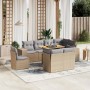 Set de sofás de jardín 9 pzas con cojines ratán sintético beige en Conjuntos de jardín | Comprar online en Foru.es