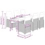 Set de mesa y sillas jardín 7 pzas con cojines ratán PE marrón de , Conjuntos de jardín - Ref: Foro24-3277072, Precio: 863,34...